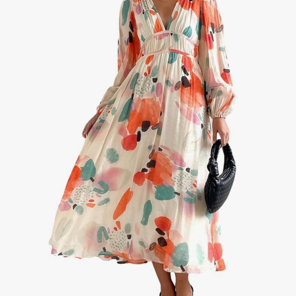 Watercolor Sissyaki dress size small for showers, brunch, church, dates, resort